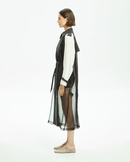_MALLONI Trench con chiusura doppiopetto NERO