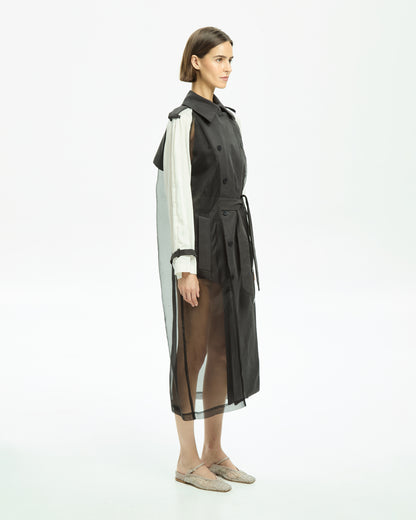 _MALLONI Trench con chiusura doppiopetto NERO
