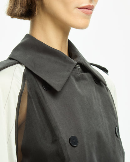 _MALLONI Trench con chiusura doppiopetto NERO