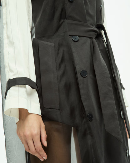_MALLONI Trench con chiusura doppiopetto NERO