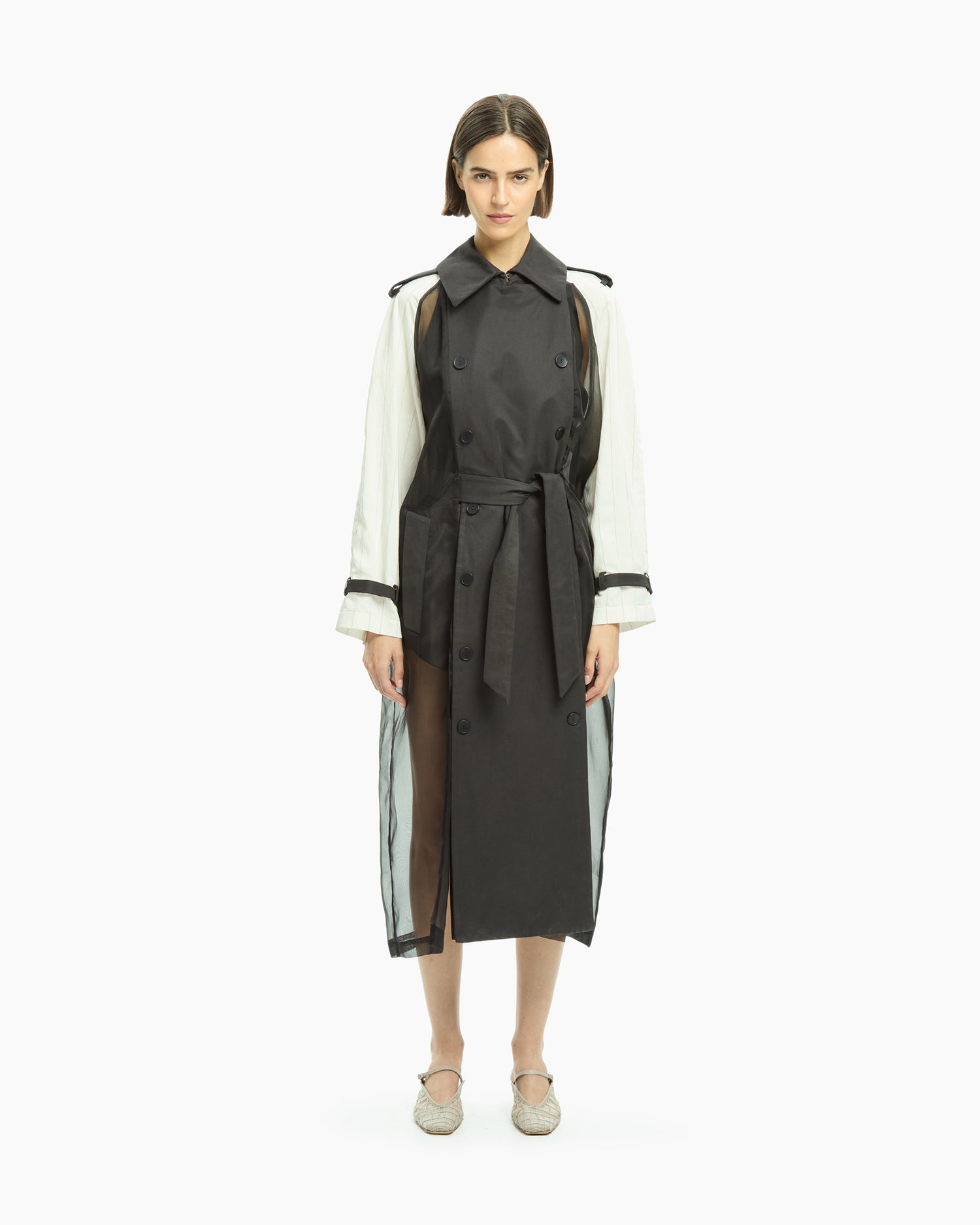 _MALLONI Trench con chiusura doppiopetto NERO