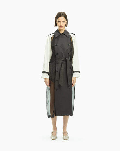 _MALLONI Trench con chiusura doppiopetto NERO