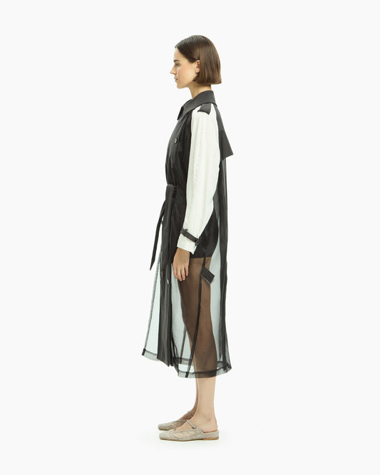 _MALLONI Trench con chiusura doppiopetto NERO