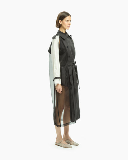 _MALLONI Trench con chiusura doppiopetto NERO