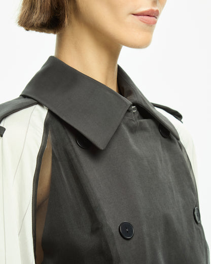_MALLONI Trench con chiusura doppiopetto NERO