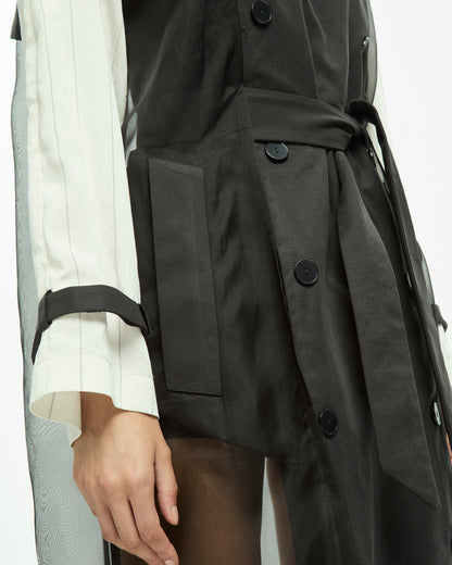 _MALLONI Trench con chiusura doppiopetto NERO