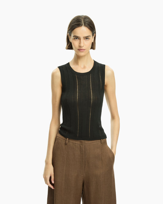 _MALLONI Top senza maniche NERO