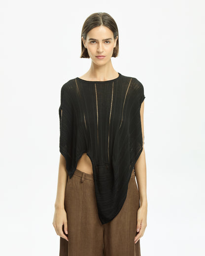 _MALLONI Top asimmetrico NERO