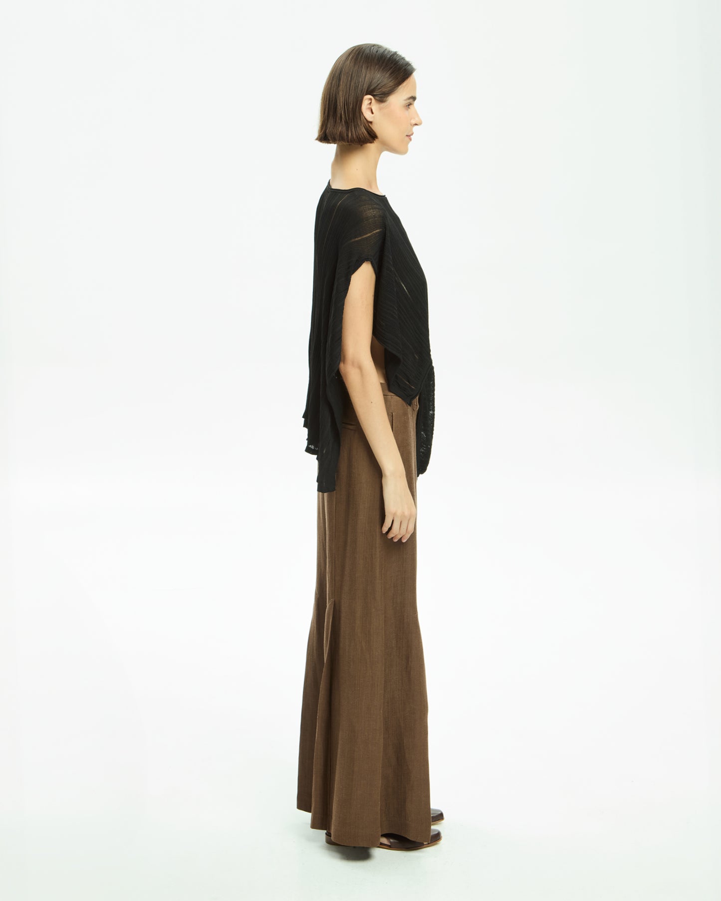 _MALLONI Top asimmetrico NERO
