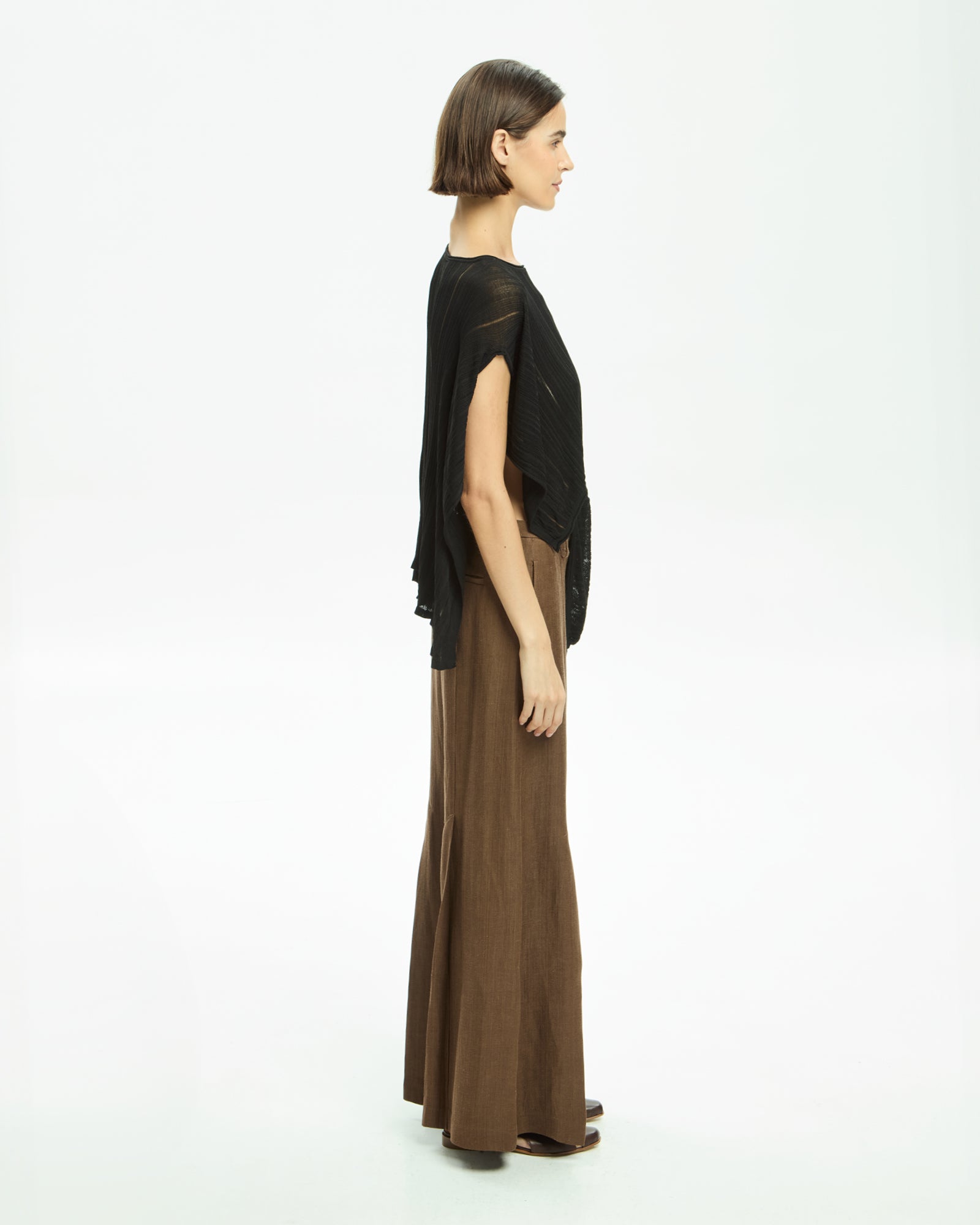 _MALLONI Top asimmetrico NERO
