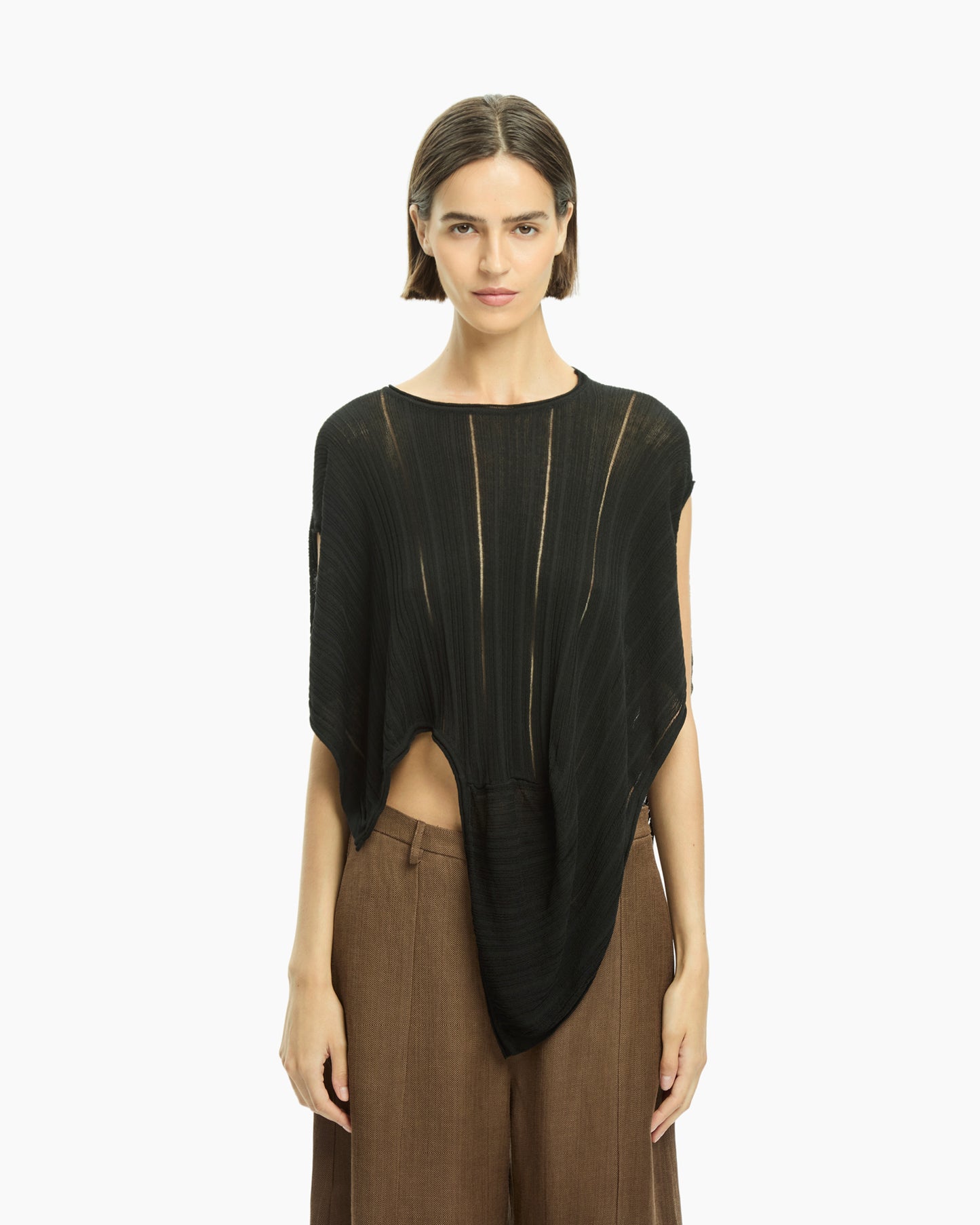 _MALLONI Top asimmetrico NERO