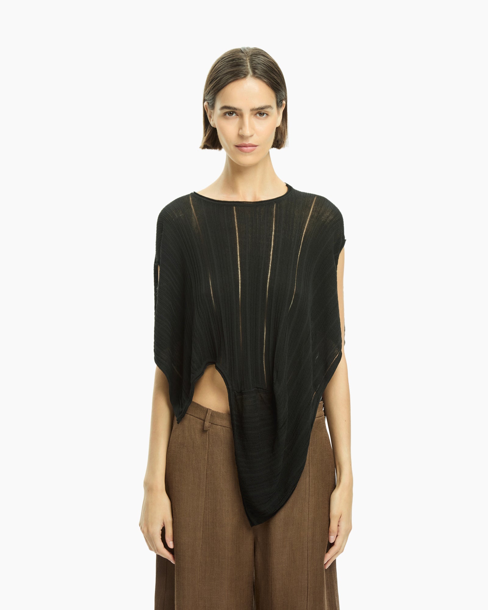 _MALLONI Top asimmetrico NERO