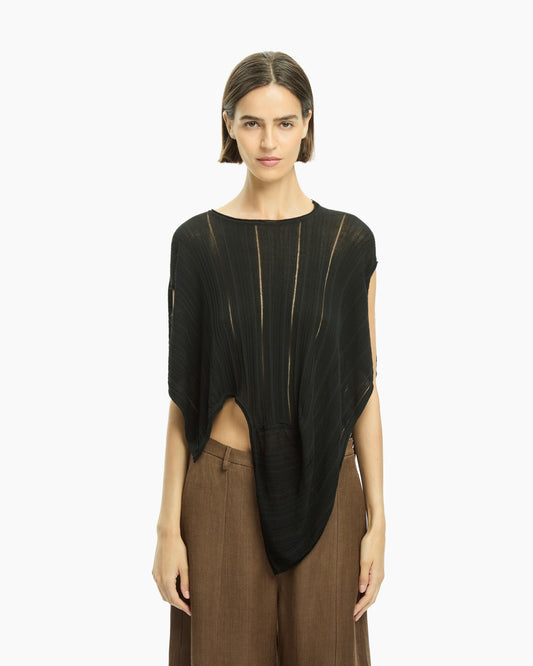 _MALLONI Top asimmetrico NERO