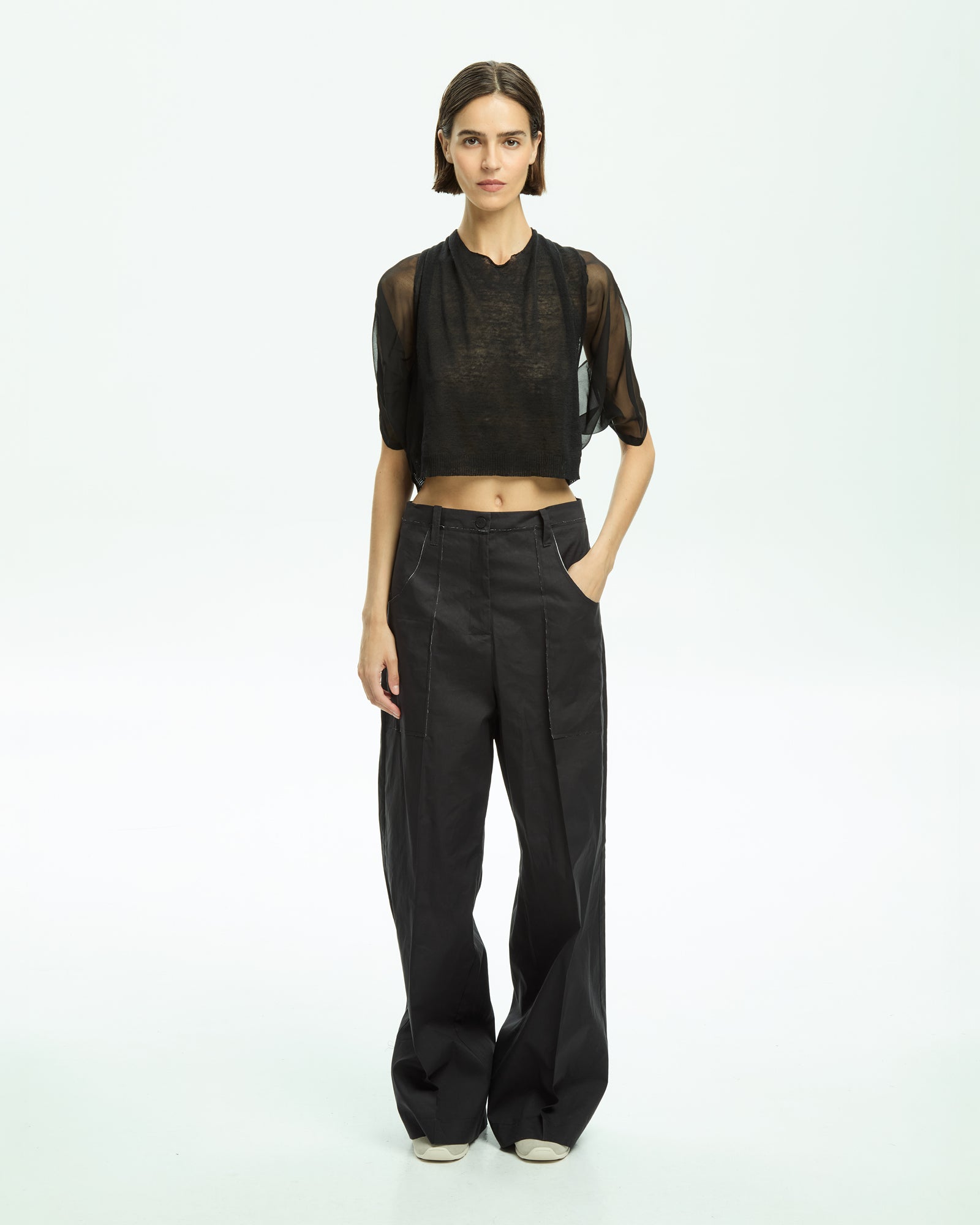 _MALLONI Top cropped NERO