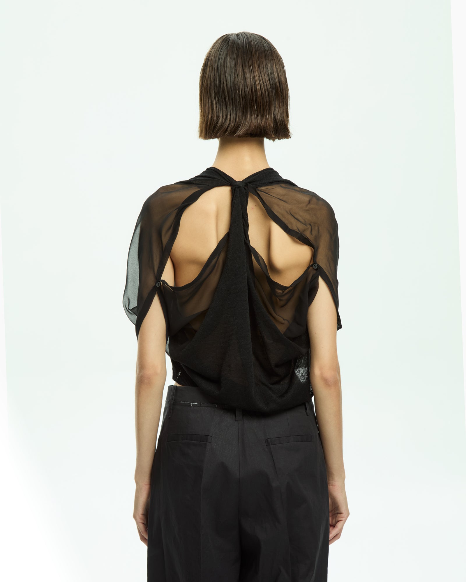 _MALLONI Top cropped NERO