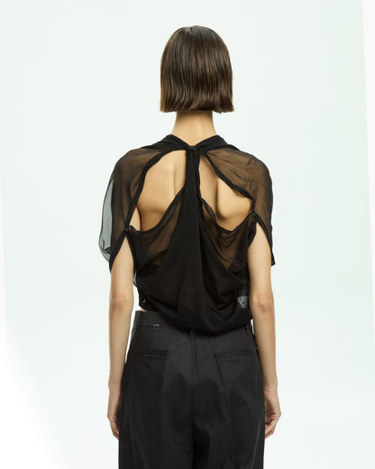 _MALLONI Top cropped NERO