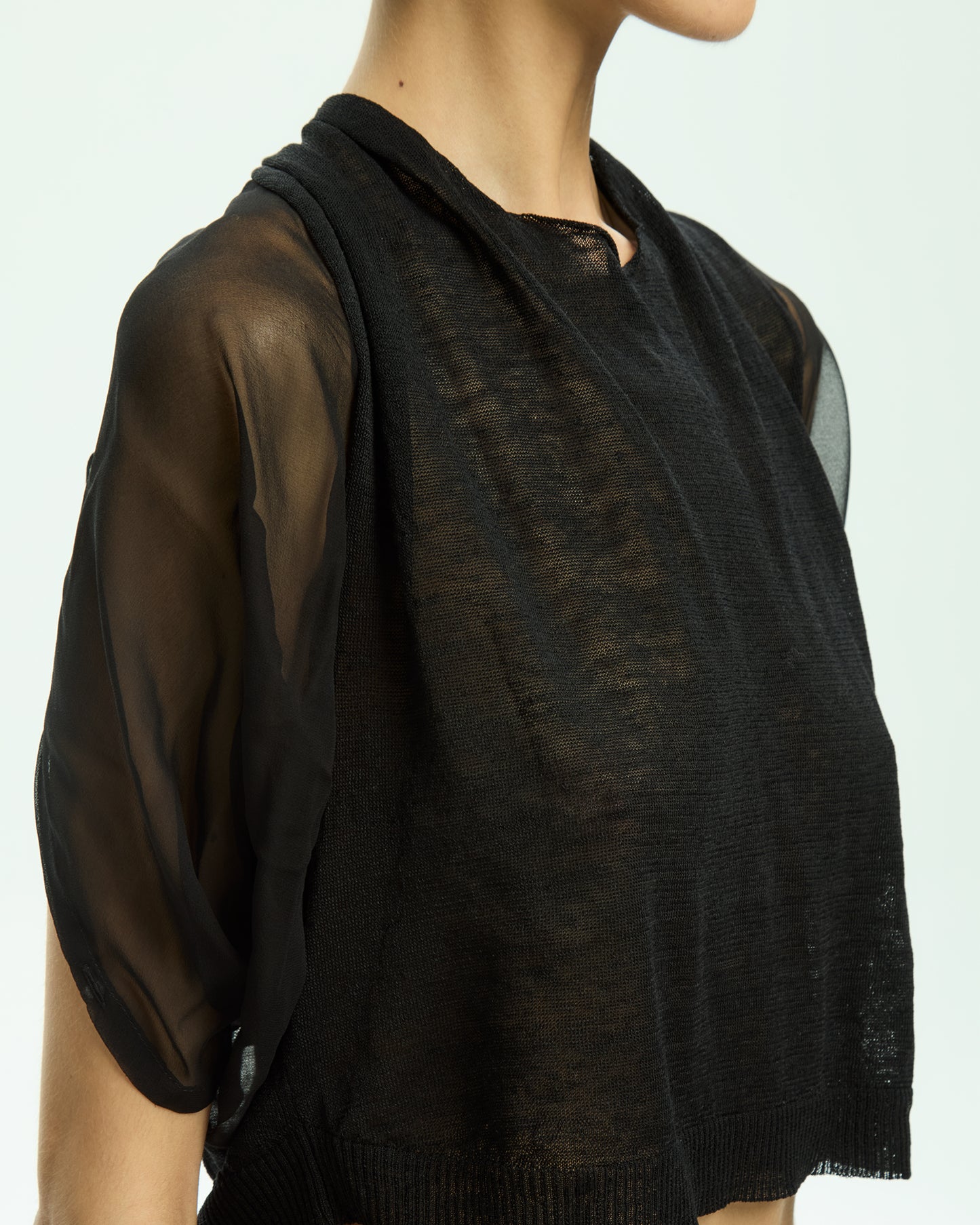 _MALLONI Top cropped NERO