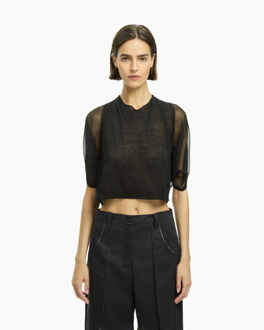 _MALLONI Top cropped NERO