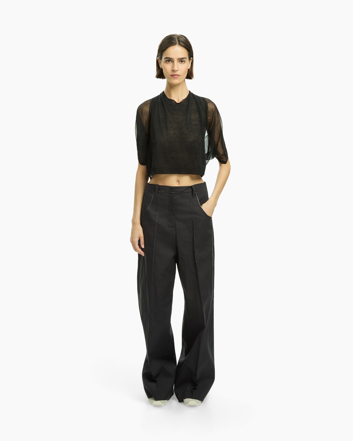 _MALLONI Top cropped NERO