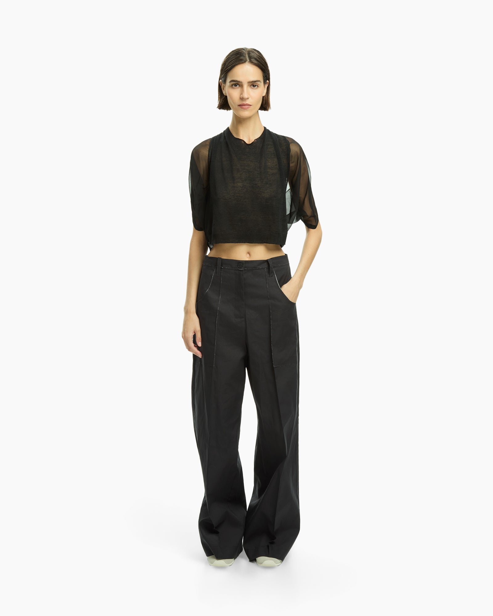 _MALLONI Top cropped NERO