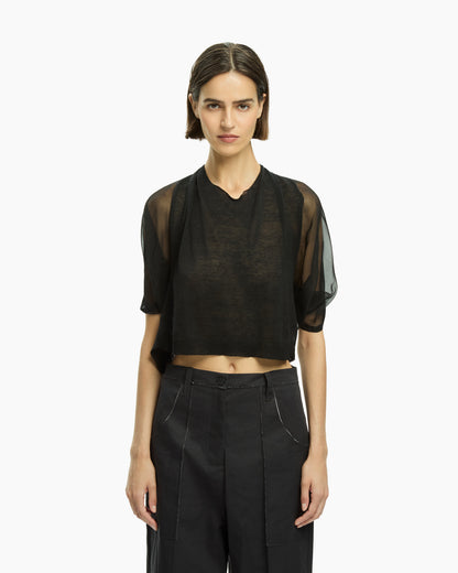 _MALLONI Top cropped NERO