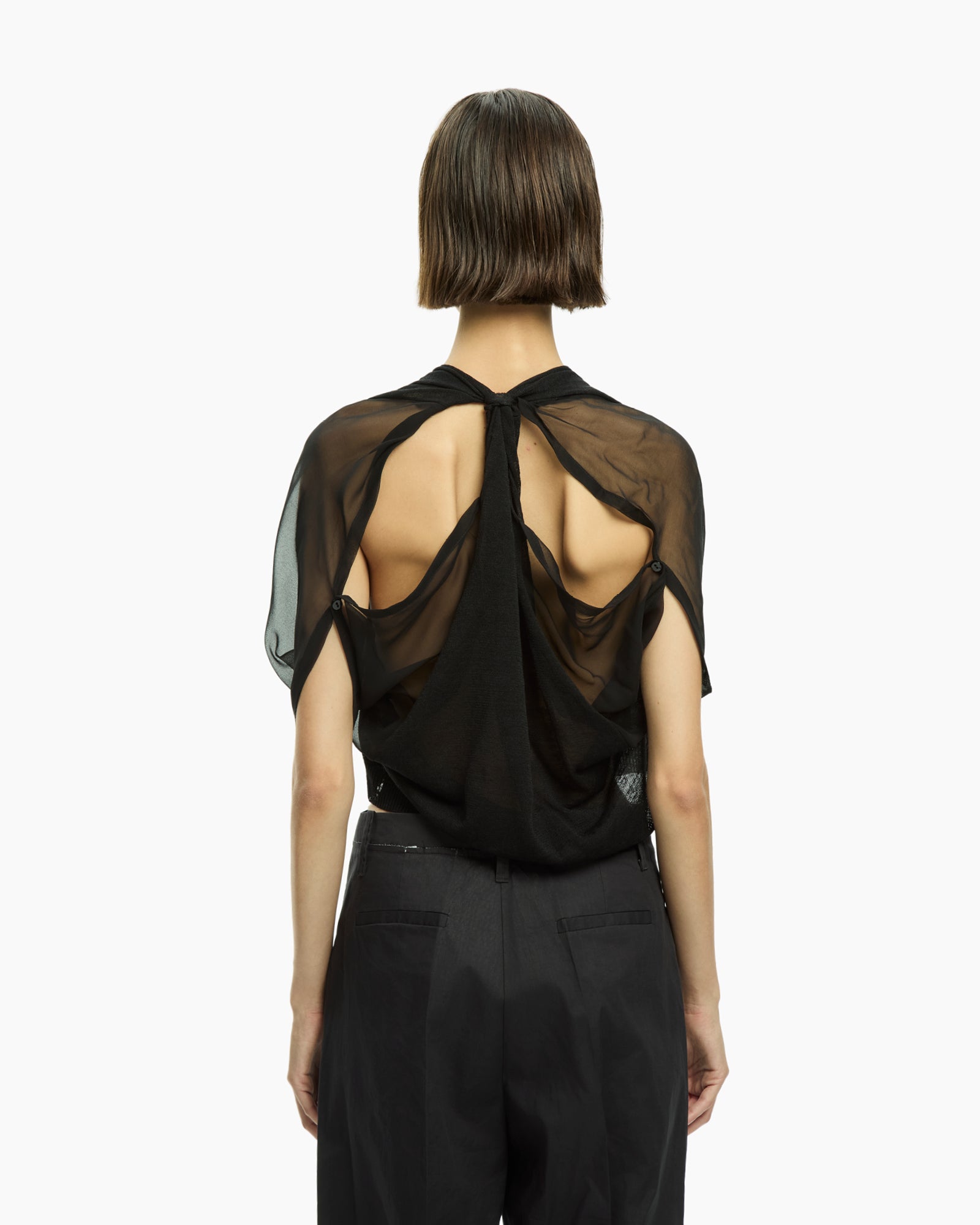 _MALLONI Top cropped NERO