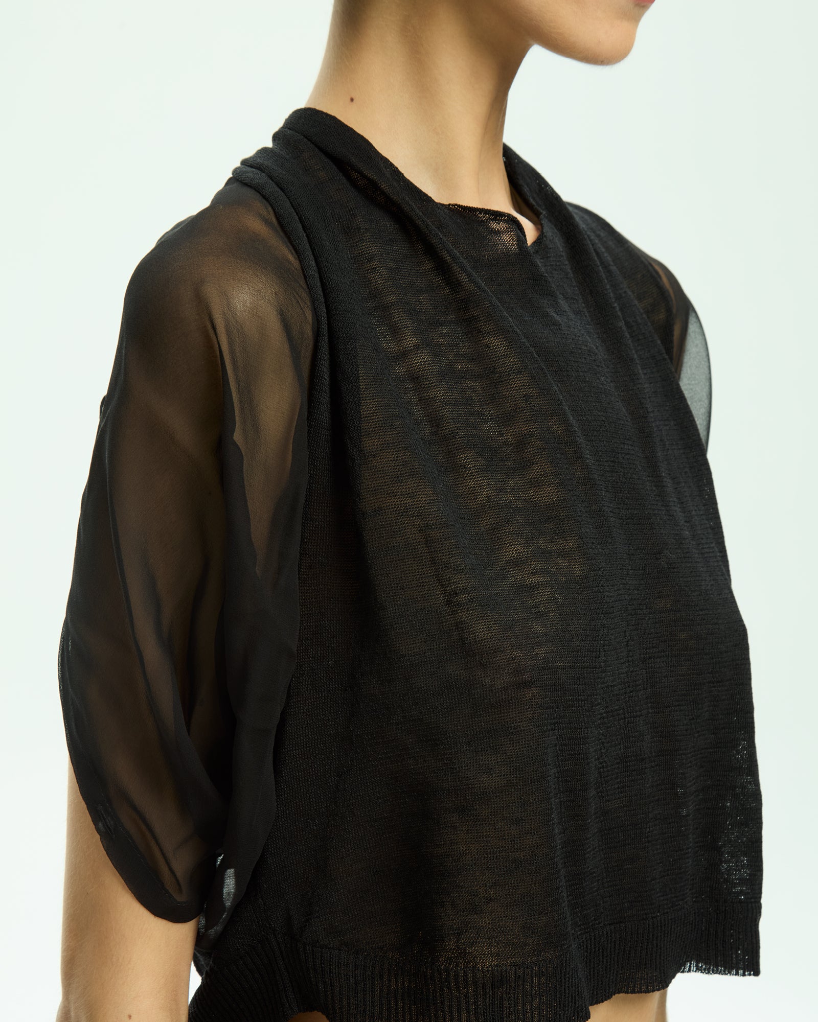 _MALLONI Top cropped NERO