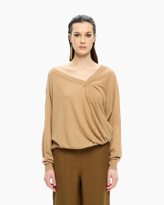 _MALLONI Maglia con scollo a V BEIGE