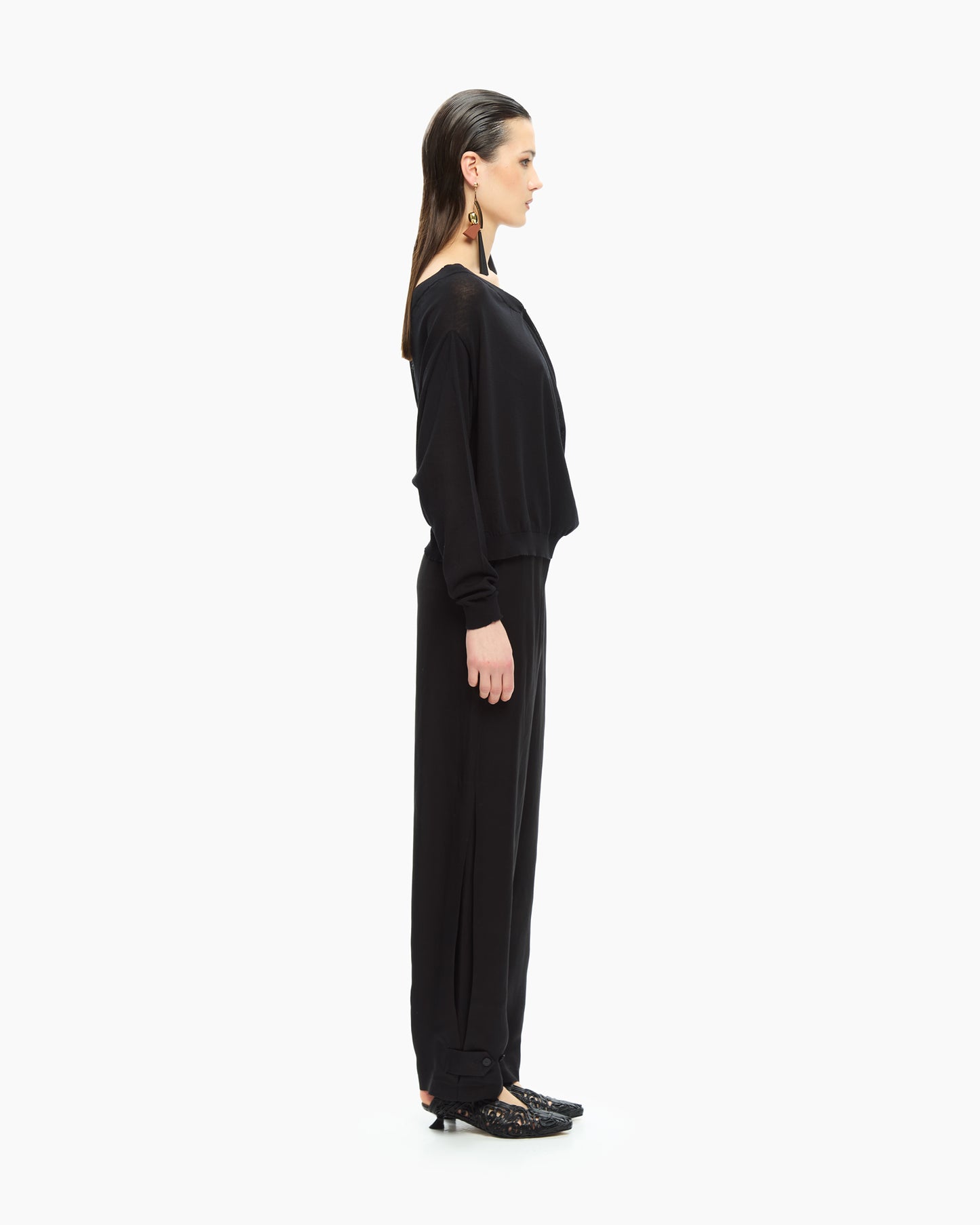 _MALLONI Maglia con scollo a V NERO