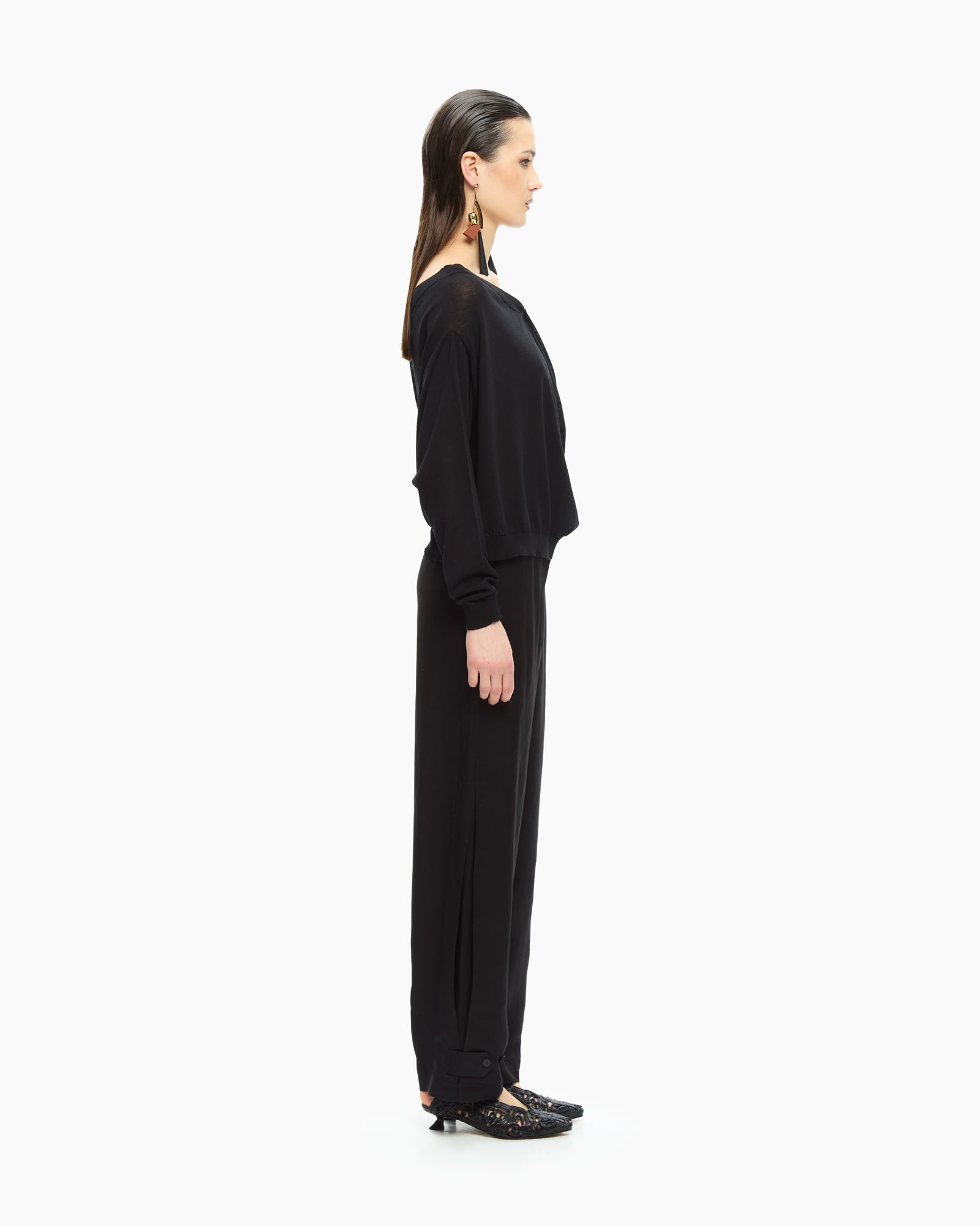 _MALLONI Maglia con scollo a V NERO