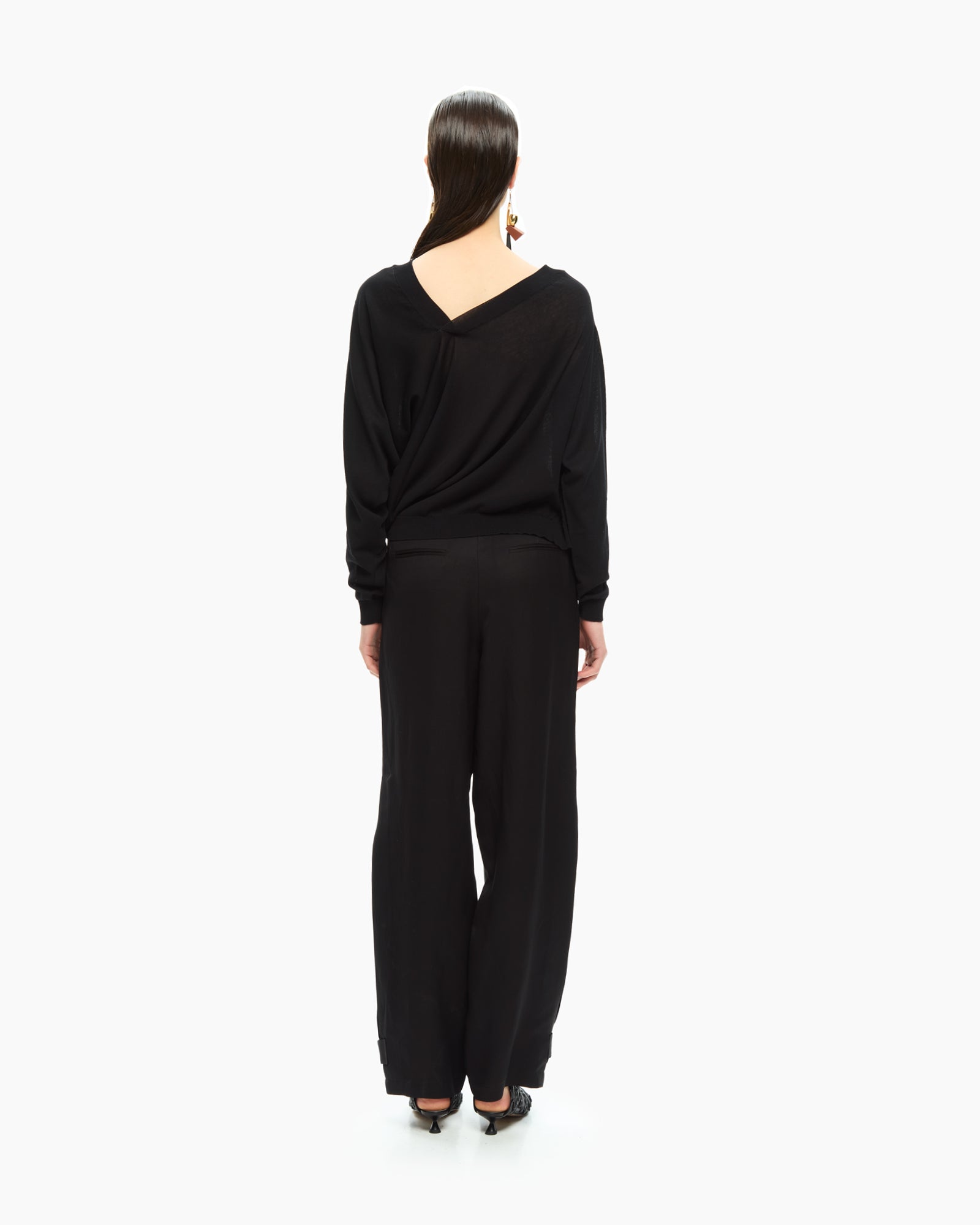 _MALLONI Maglia con scollo a V NERO