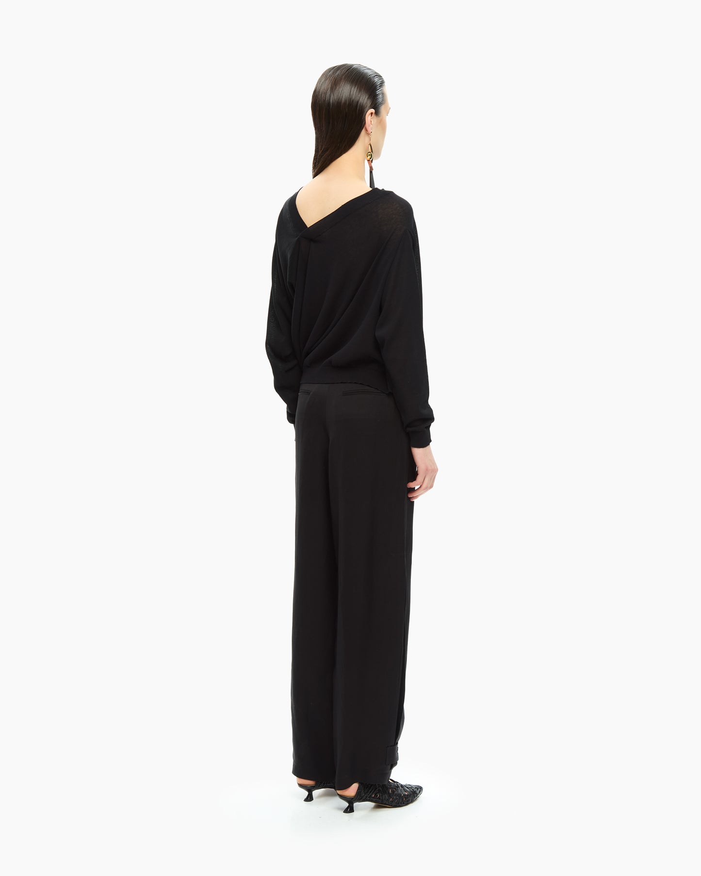 _MALLONI Maglia con scollo a V NERO