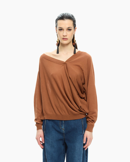 _MALLONI Maglia con scollo a V ARANCIONE