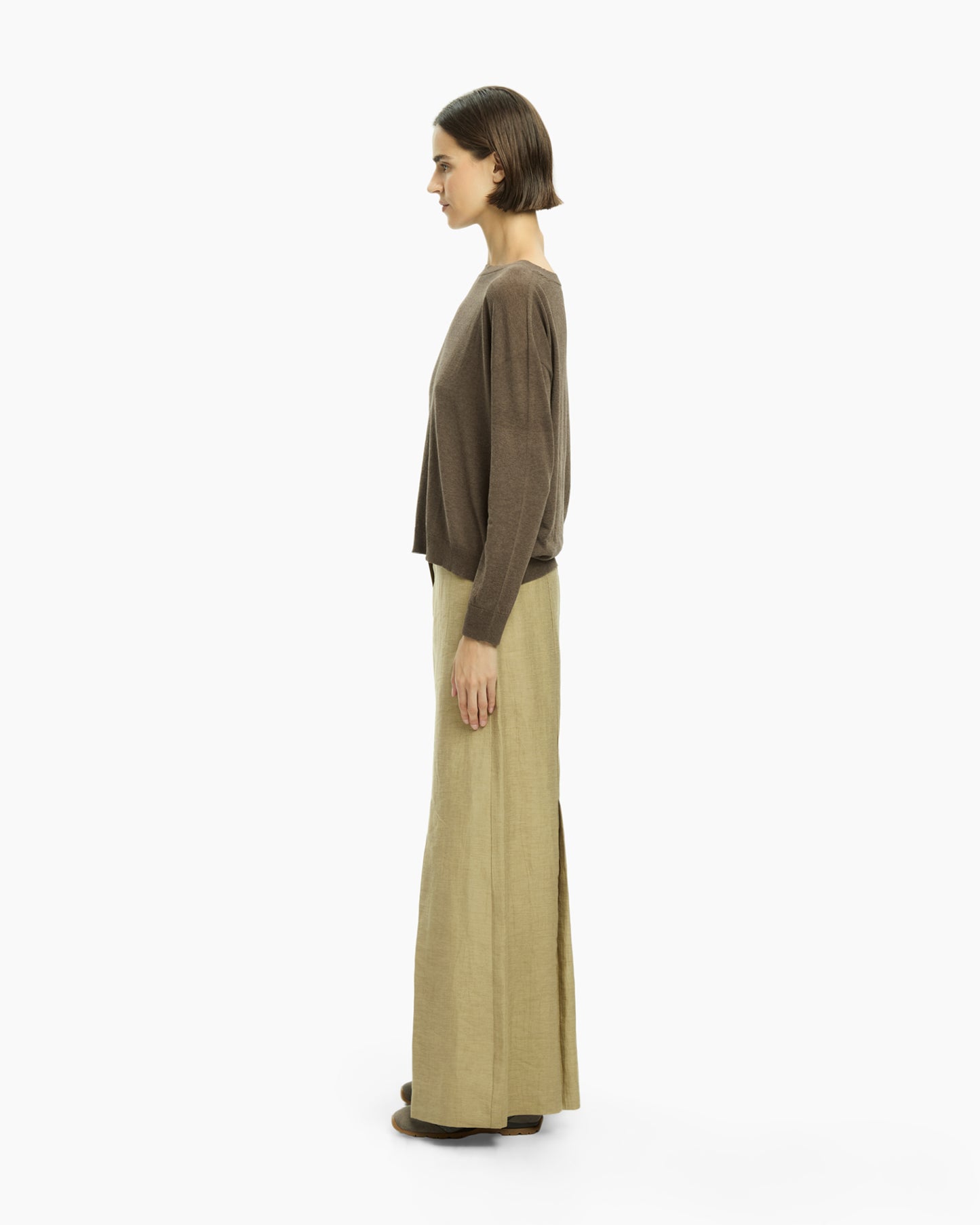 _MALLONI Maglia con scollo ampio MARRONE