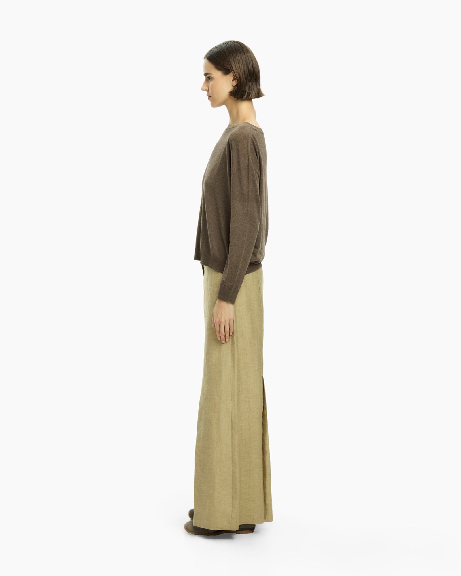 _MALLONI Maglia con scollo ampio MARRONE