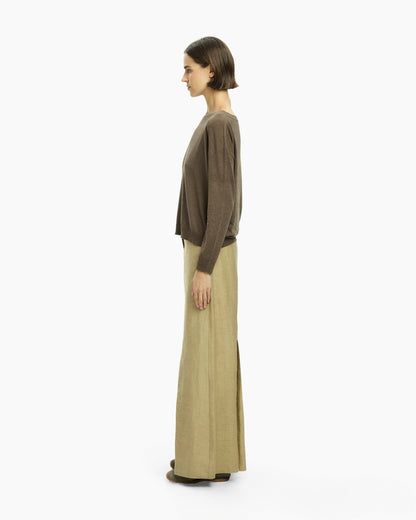 _MALLONI Maglia con scollo ampio MARRONE