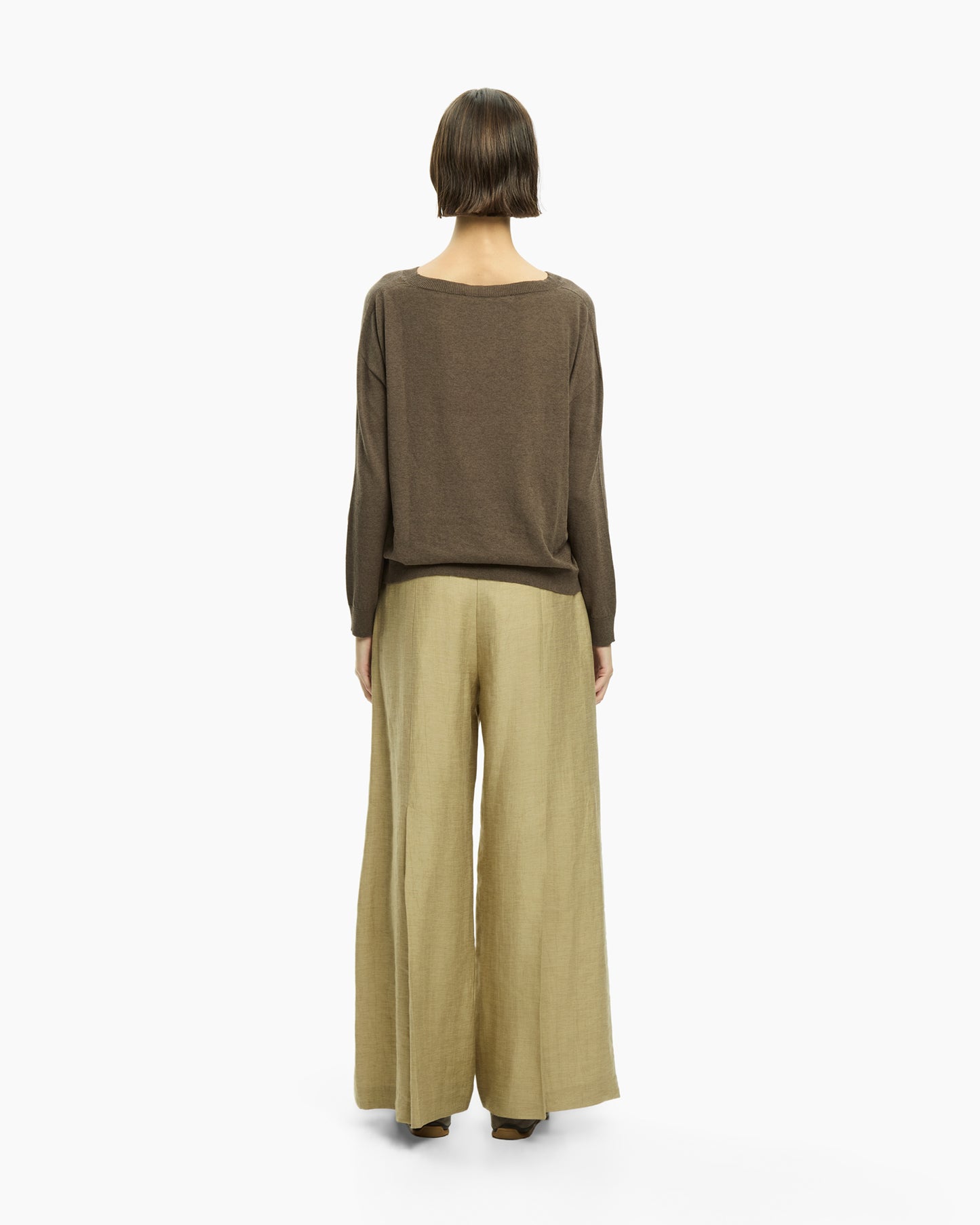 _MALLONI Maglia con scollo ampio MARRONE