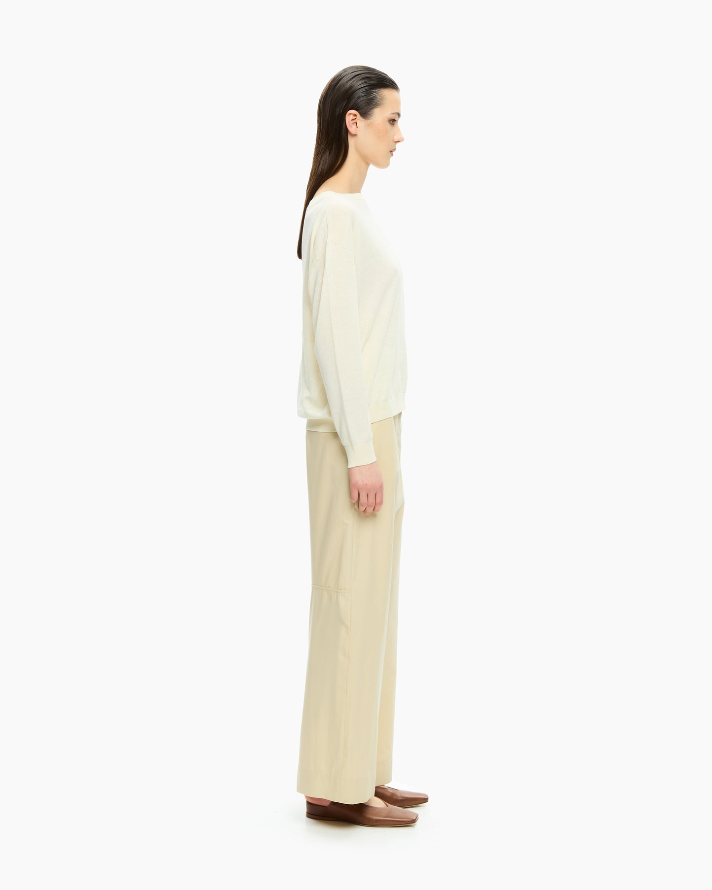 _MALLONI Maglia con scollo ampio BEIGE