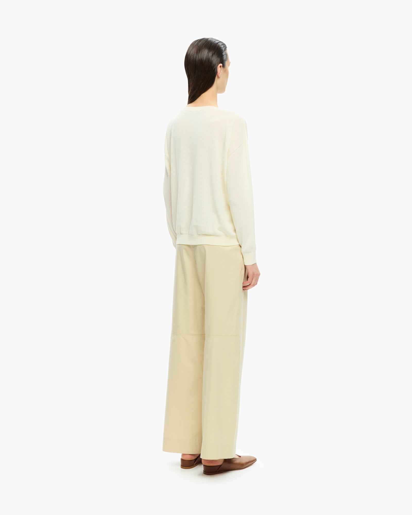 _MALLONI Maglia con scollo ampio BEIGE