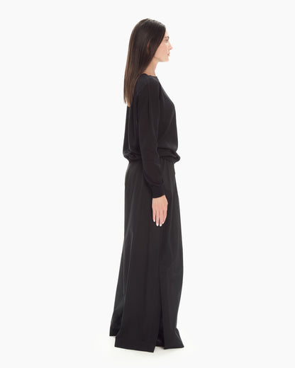 _MALLONI Maglia con scollo ampio NERO