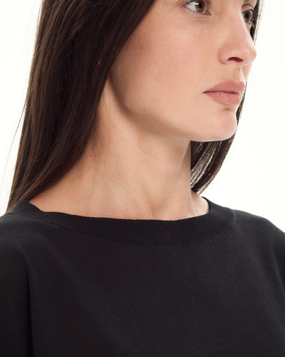 _MALLONI Maglia con scollo ampio NERO