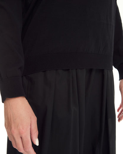 _MALLONI Maglia con scollo ampio NERO