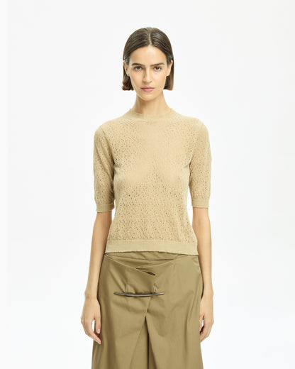 _MALLONI Top con maniche a tre quarti BEIGE