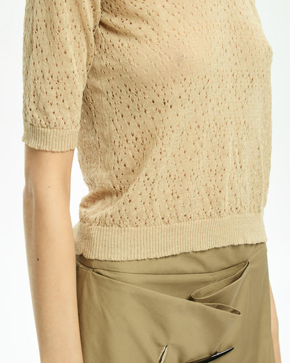 _MALLONI Top con maniche a tre quarti BEIGE