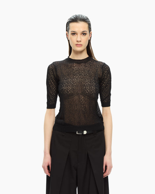 _MALLONI Top con maniche a tre quarti NERO