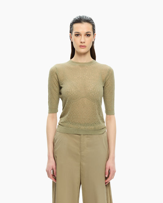 _MALLONI Top con maniche a tre quarti VERDE