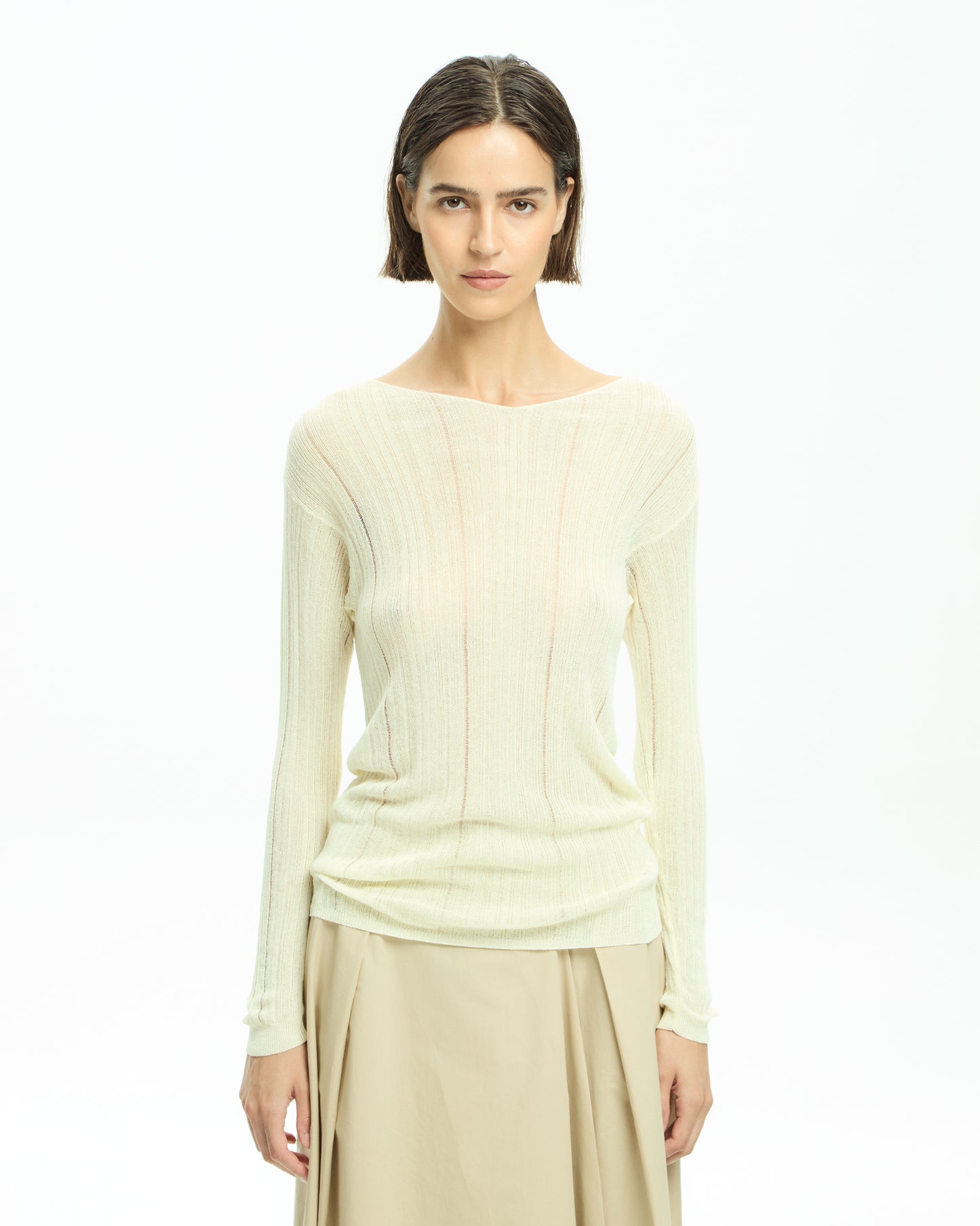 _MALLONI Maglia con scollo ampio GIALLO