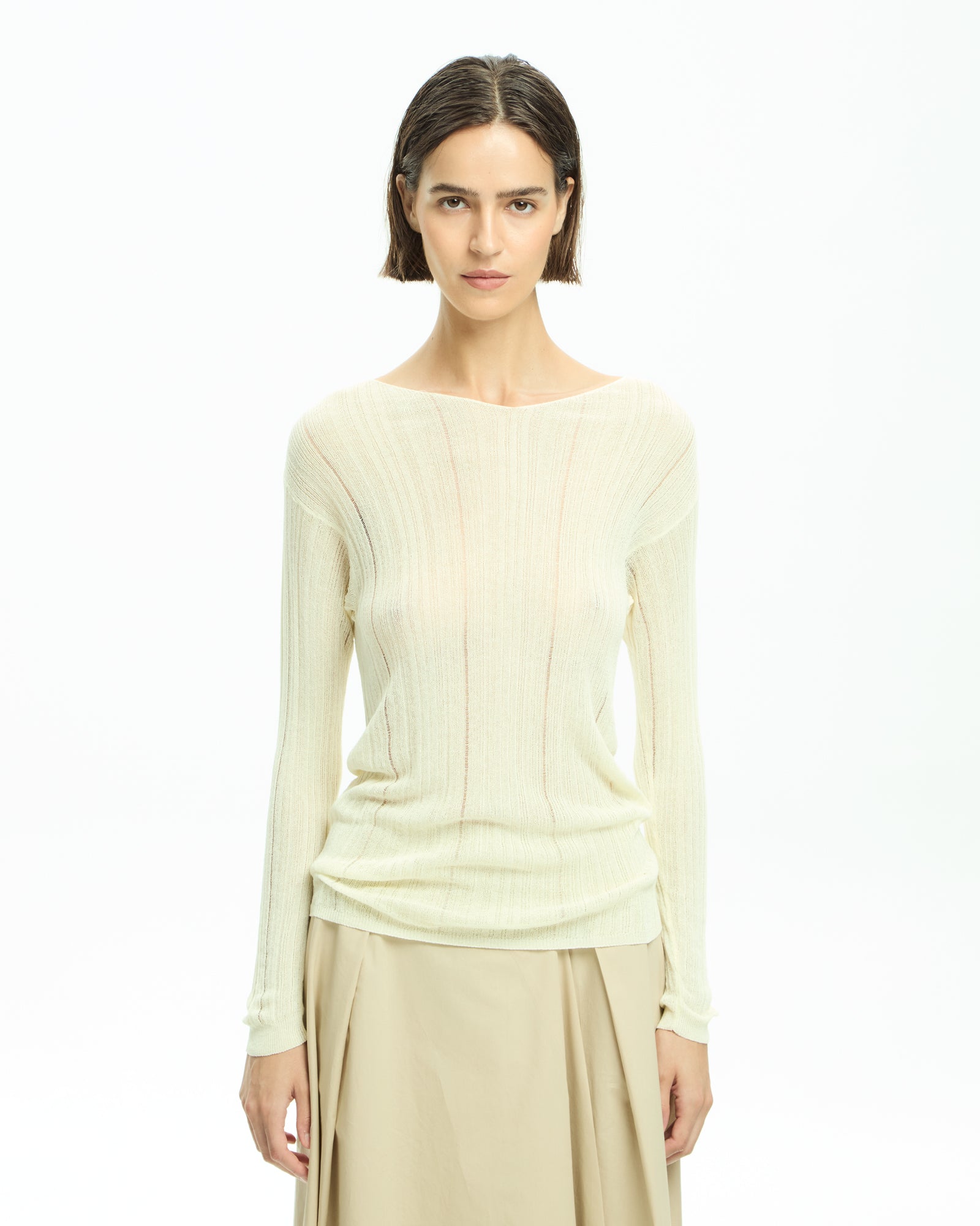 _MALLONI Maglia con scollo ampio GIALLO