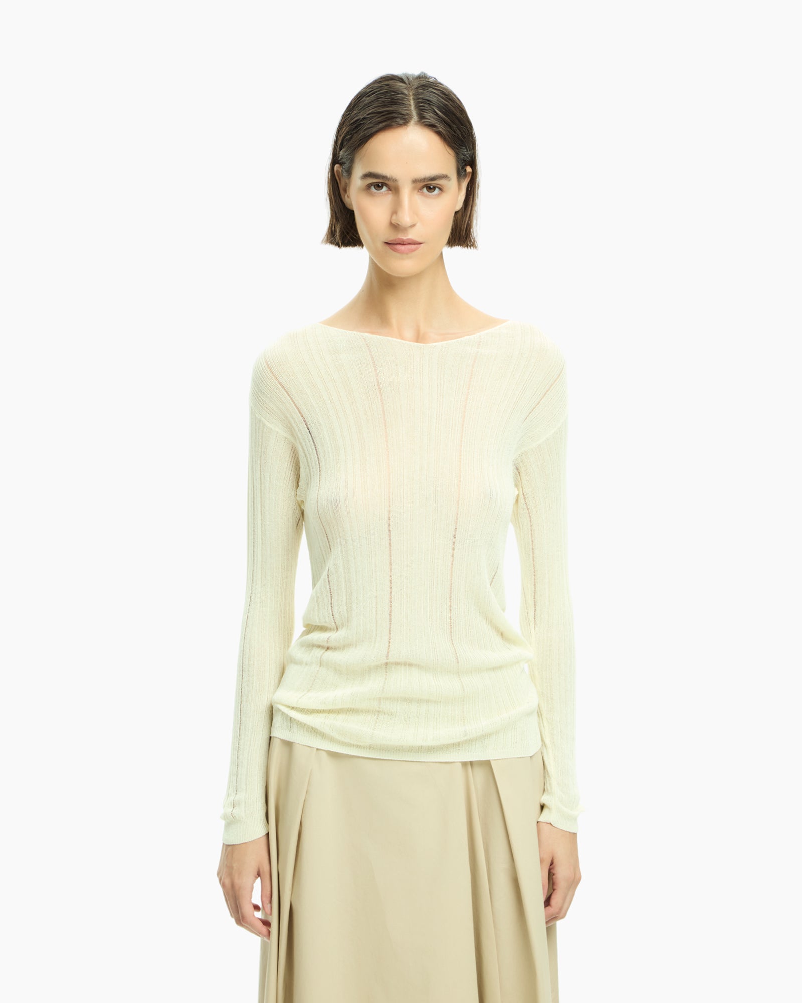 _MALLONI Maglia con scollo ampio GIALLO