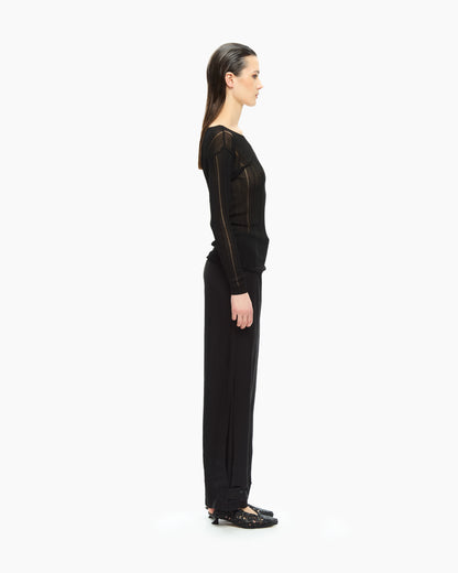 _MALLONI Maglia con scollo ampio NERO
